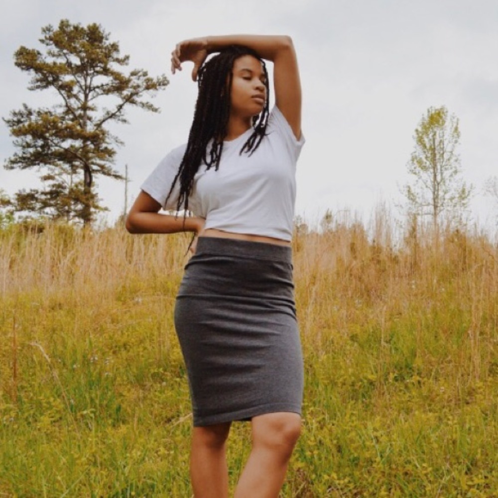 Gray Pencil Skirt